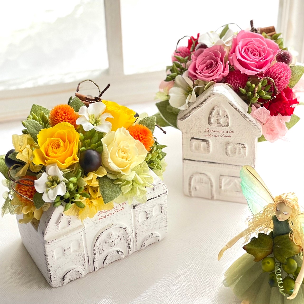 HANDMADE プリザーブドフラワー アレンジメント 母の日 ウッドショッパー プリザーブドフラワーウッドショッパーズ☆誕生日 送別 卒業 結婚