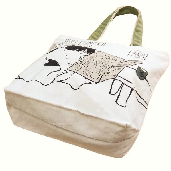 Mintinn A4縦型トートバッグ 28003 マツネコ 朝刊 : 銀座エアポート