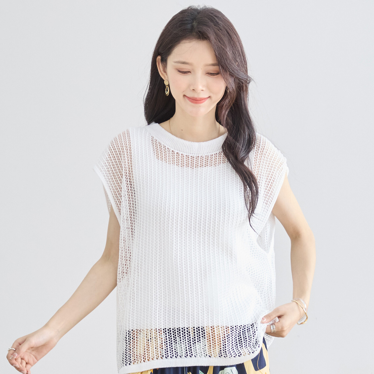 F/CE. ベスト ジレ ROPE MESH LONG VEST / エフシーイー ロープ