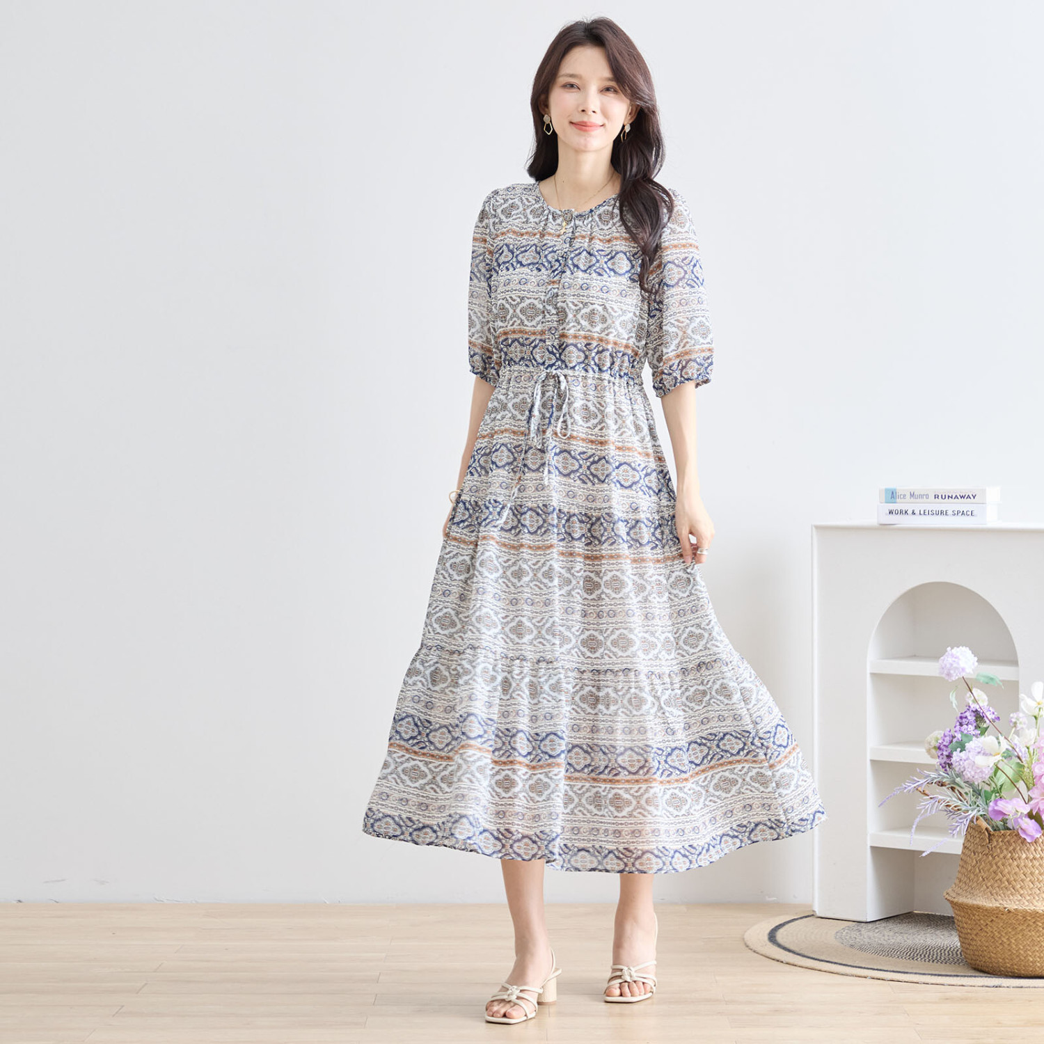 新品　tibi ペイズリー柄 シフォンワンピース2 ペイズリー柄シフォンロングワンピース 全2色 ロングワンピ[品番