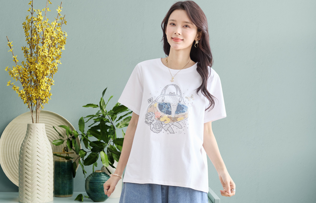 TRUBE キラキラバッグ＆ローズTシャツ【M~L】ホワイト : 銀座 