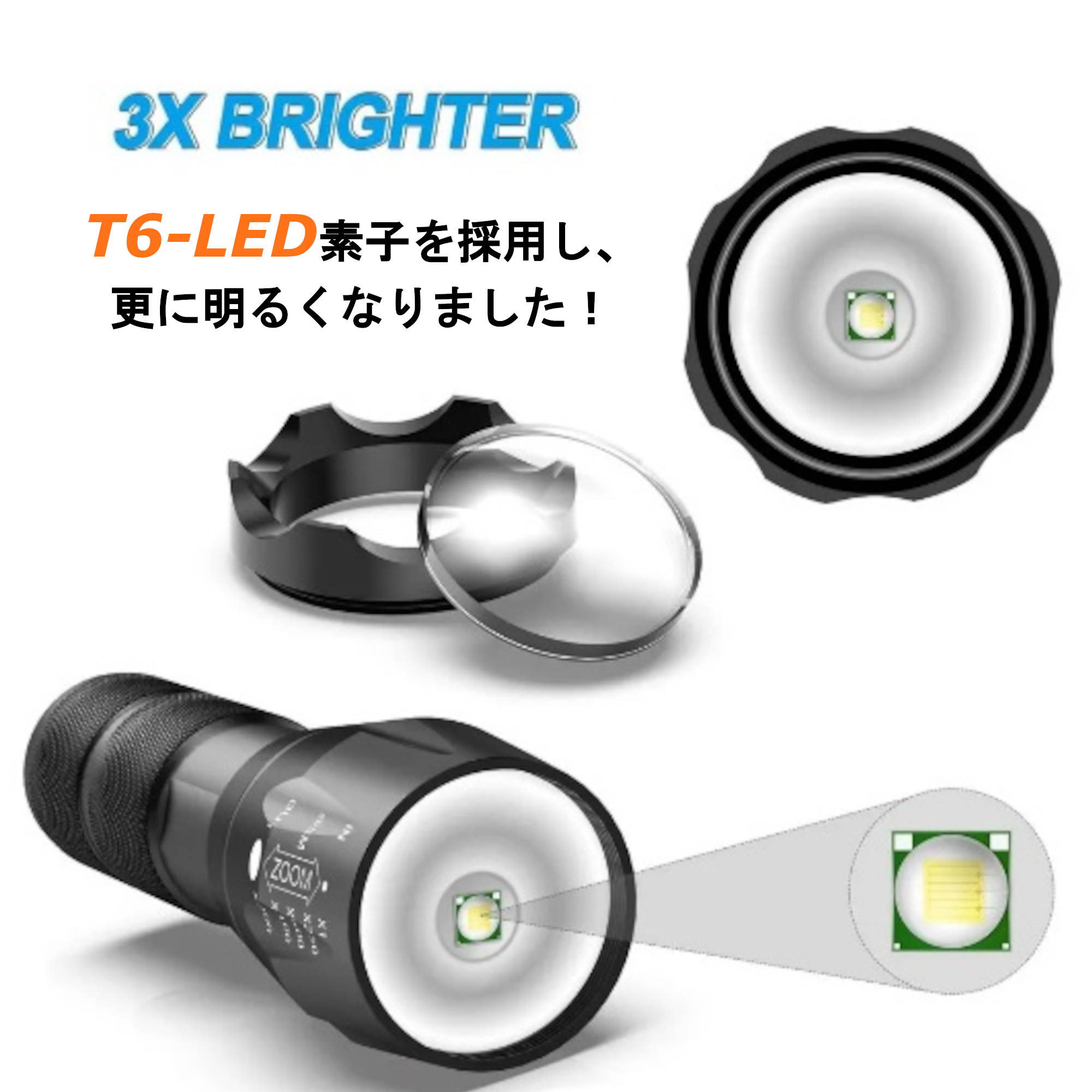 T6-LED素子を採用し、
更に明るくなりました