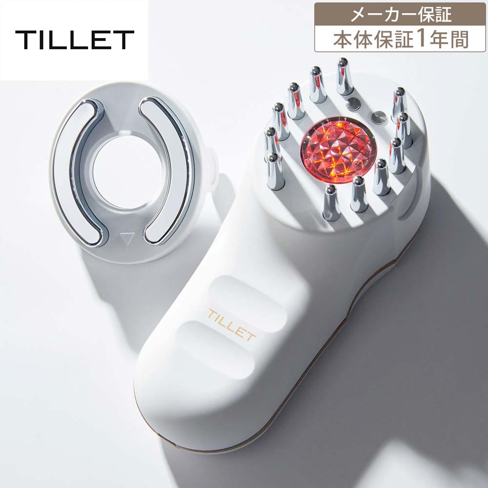 美顔器 ティレット TILLET イオン導入器 EMS エレクトロレポーション 顔 頭皮用 約120g 日本製 育毛 赤色LED WQC
