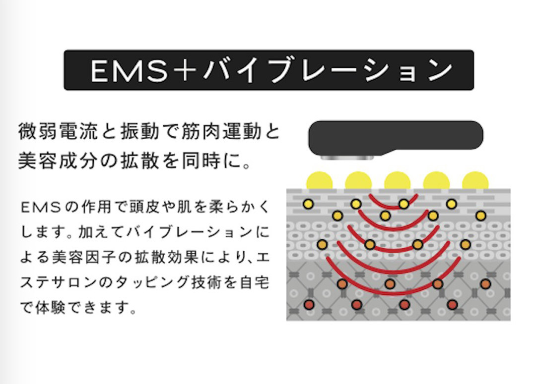 美顔器 ティレット TILLET イオン導入器 EMS エレクトロレポーション 顔 頭皮用 約120g 日本製 育毛 赤色LED WQC