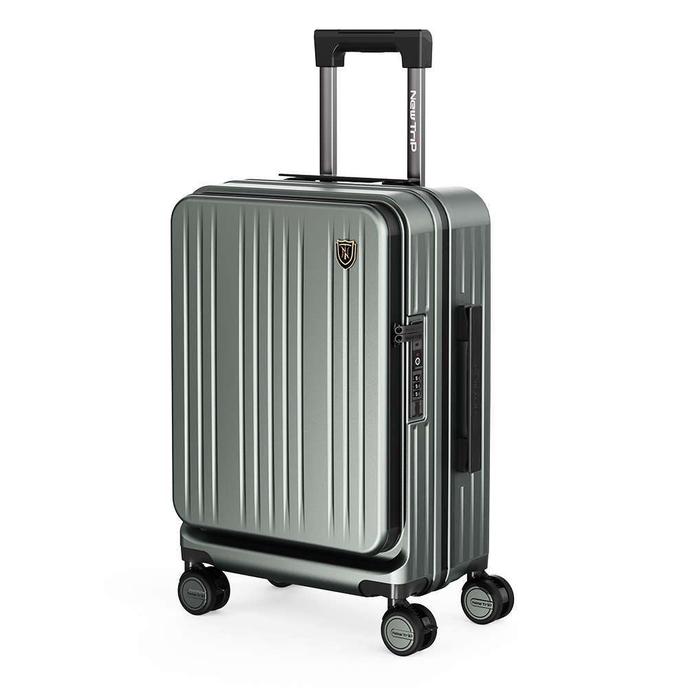 ⑨前開き スーツケース 機内持込 キャリーケース ストッパー付　グレー ⑨前開き スーツケース 機内持込 キャリーケース ストッパー付 グレー