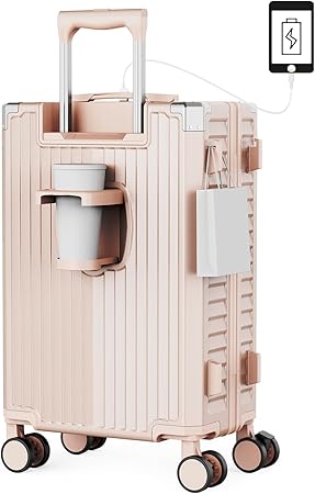 スーツケース 機内持ち込み ストッパー付き カップホルダー USBポート S-XLサイズ 1-3泊 小型 キャリーケース 静音キャスター 軽量 物掛けフック 大容量 出張 |  | 03