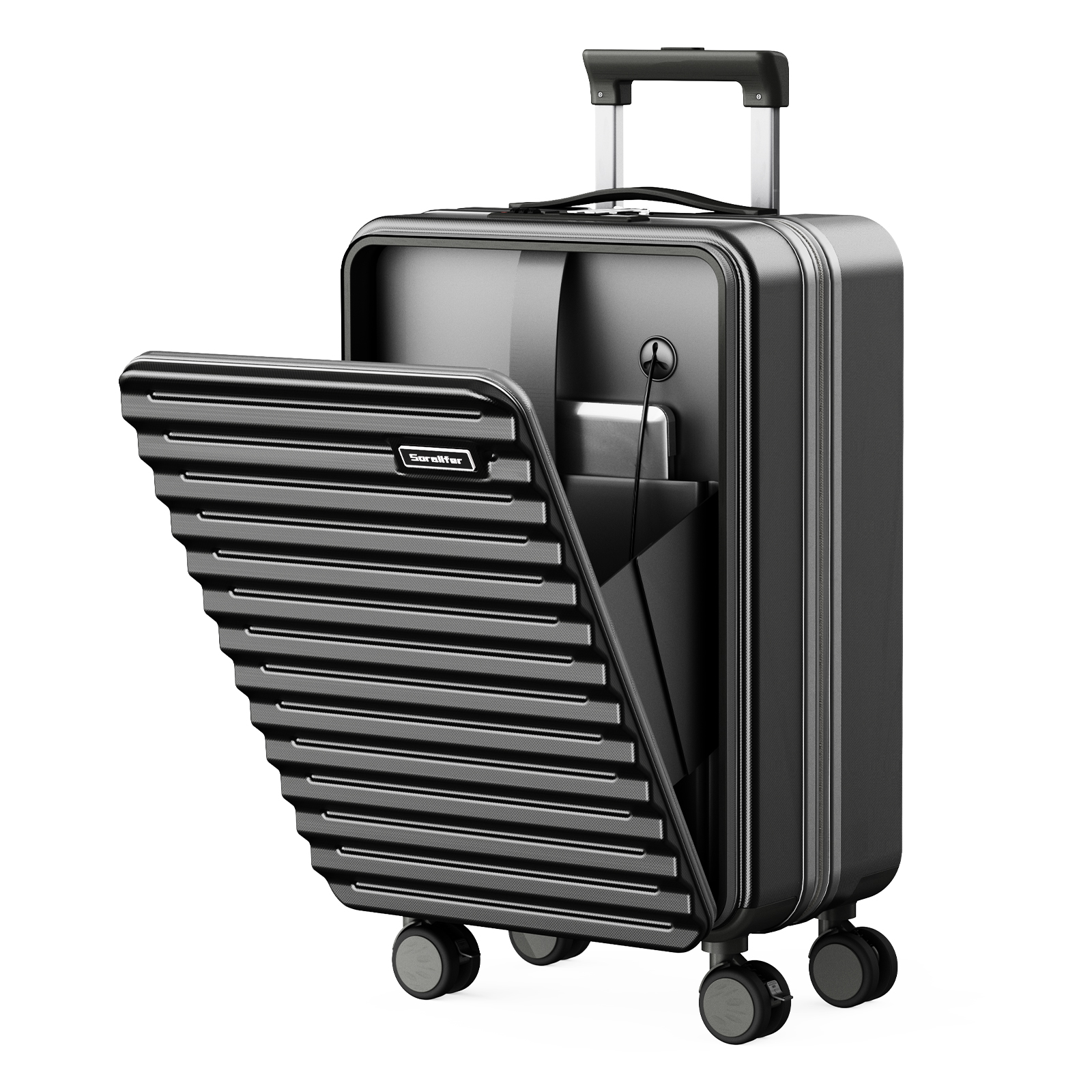 L キャリーケース ストッパー付き スーツケース 前開き カップホルダー TSA 楽天市場】スーツケース フロントオープン 横開き 拡張機能