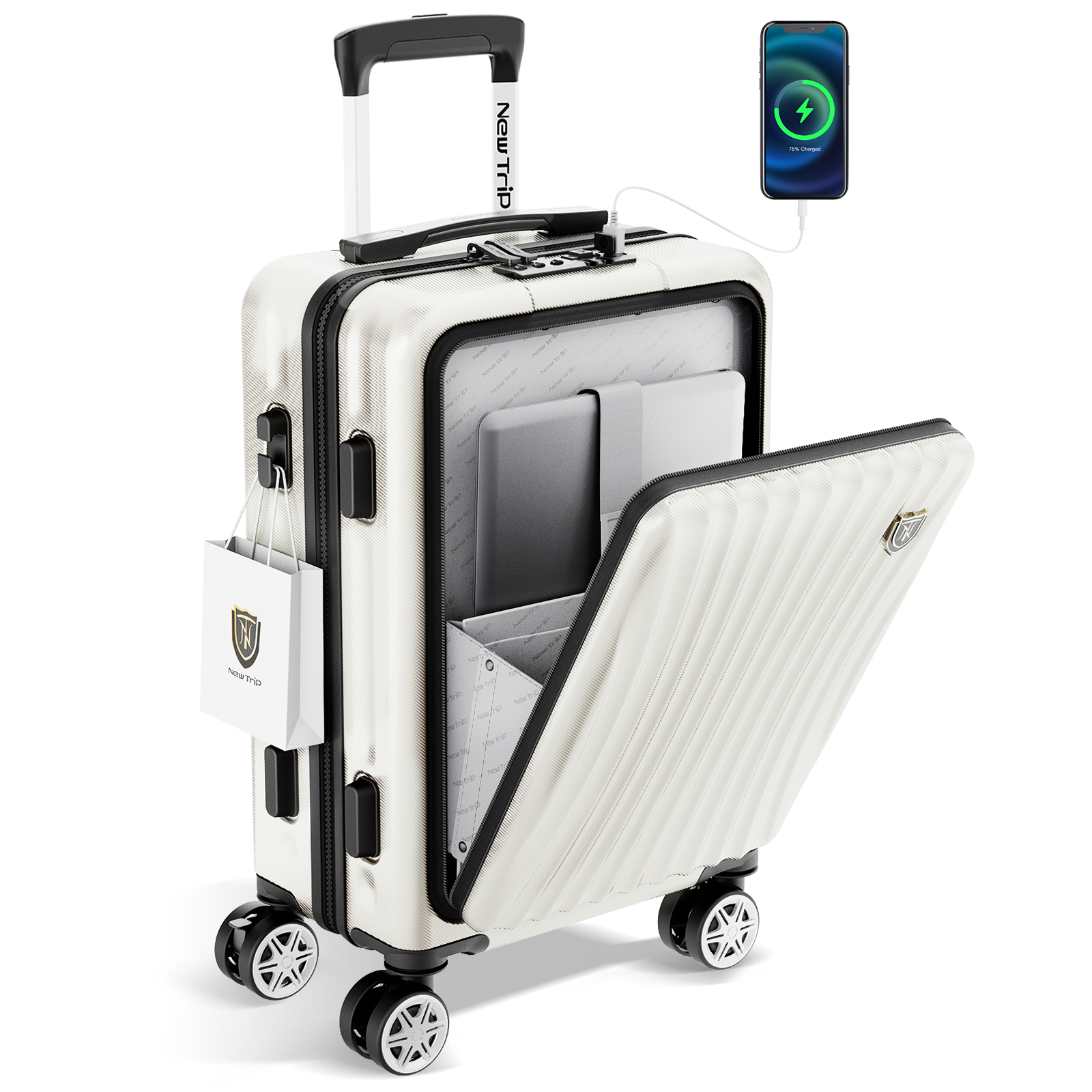 New Trip スーツケース フロントオープン キャリーケース 機内持ち込み 