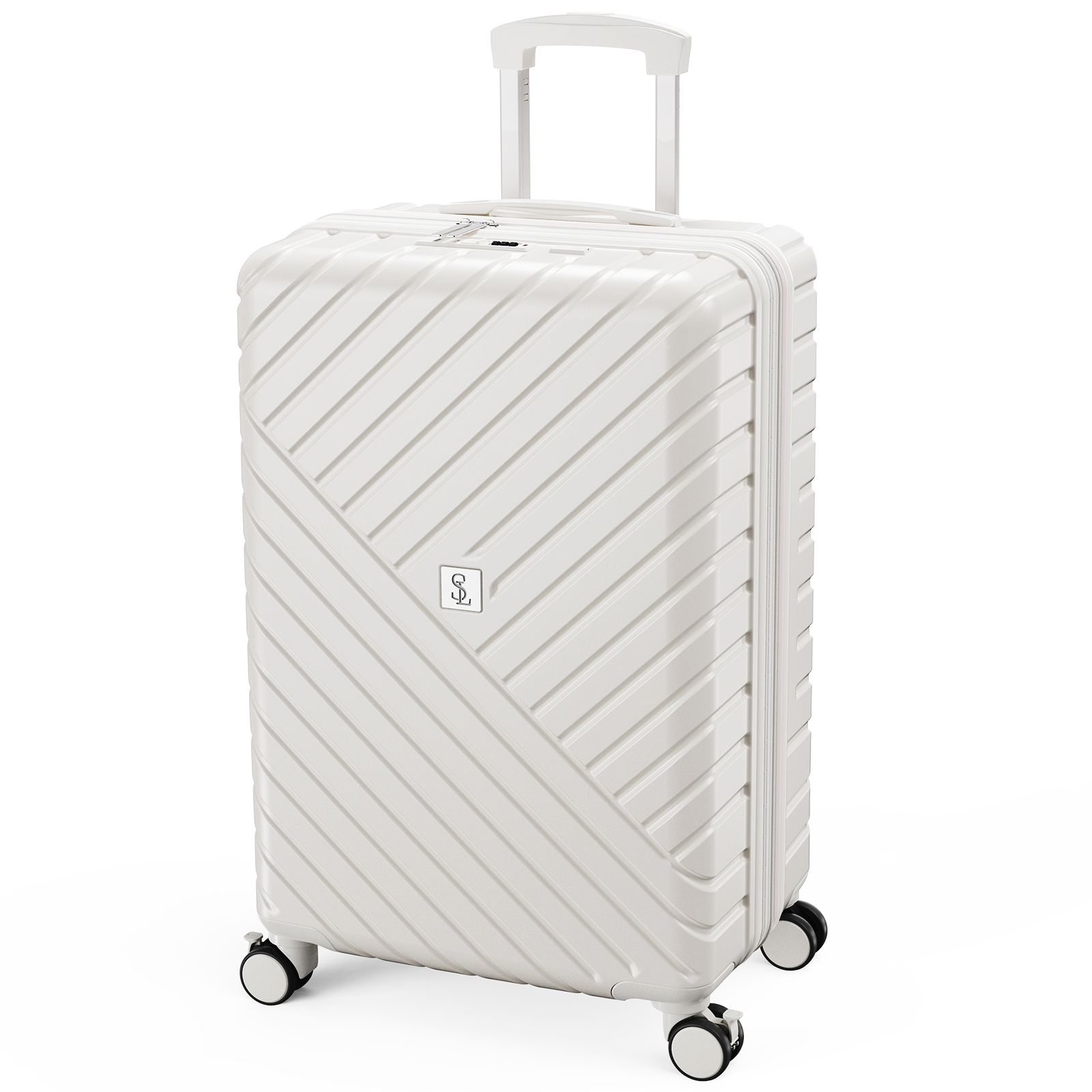 乗れる キャリーケース スーツケース 40L ホワイト（タイヤストッパー付き） 10台セール限定4580円!】 スーツケース 拡張機能付き 機内持ち込み