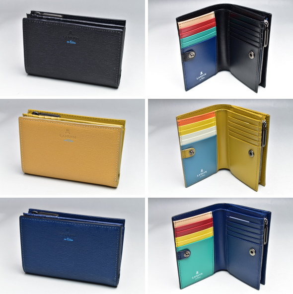 LANVIN en Bleu ランバンオンブルー イケテイ スタンパ小物 セミ長財布