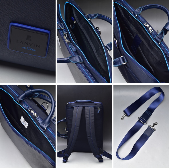 極美品✨ランバンオンブルー　ビジネスバック　大容量 A4可 オールレザー　黒 LANVIN en Bleu 最大52% 7/30まで ランバンオンブルー ビジネス