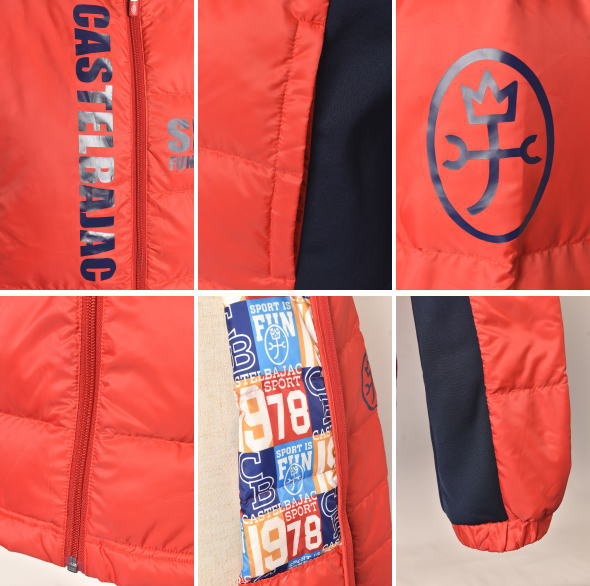 正規品 カステルバジャックスポーツゴルフ ダウンジャケット/44(LL) CASTELBAJAC - カステルバジャックスポーツ ロゴ入り フード付き