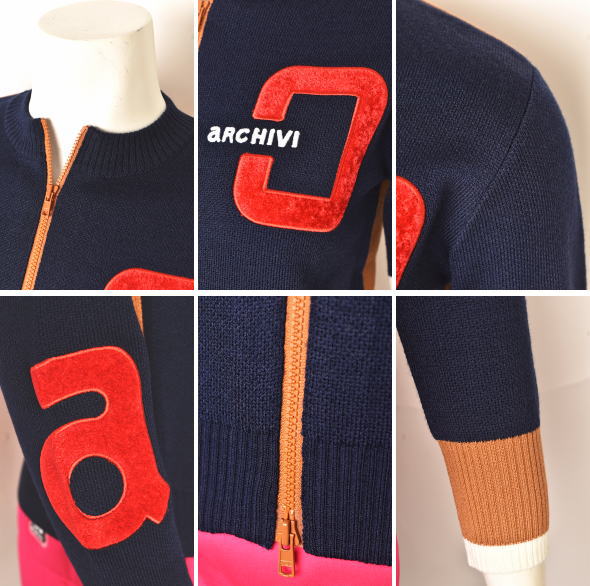 archivio アルチビオ 38ネイビー ジップアップ セーター レディース archivio（アルチビオ） 50％OFFセール！ ゴルフ 2024秋冬新作