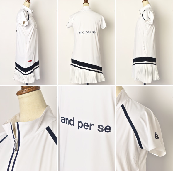 and per se アンパスィ　ゴルフウェア　刺繍ロゴ　大きめXL ネイビー ゴルフウエアブランド『アンパスィ』からハイエンドライン『NAVY