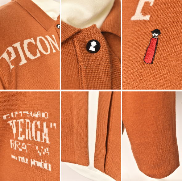 美品✨ PICONE ピッコーネ　ジャケット　カーディガン　羽織り　襟　ボーダー ウール100%カーディガン|スタジオピッコーネ-アウトレット