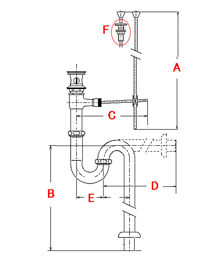 TOTO T7P11 洗面器用排水金具ポップアップ式排水金具Pトラップ（壁排水