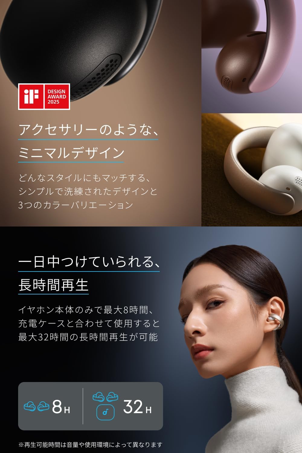 Anker アンカー ワイヤレスイヤホン イヤーカフ型 Soundcore