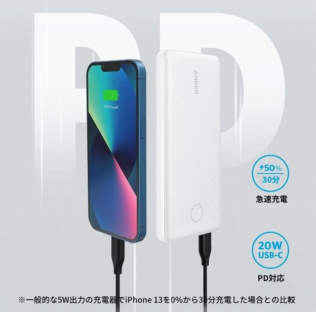 Anker アンカー モバイルバッテリー 小型 iPhone アイフォン 523