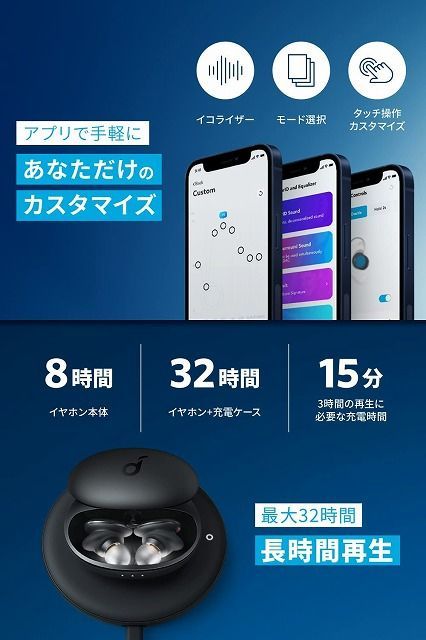 Anker Soundcore Liberty 3 Pro 完全ワイヤレスイヤホン ミッドナイト