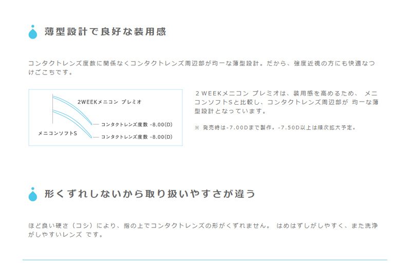 2ウィークメニコンプレミオ説明画像