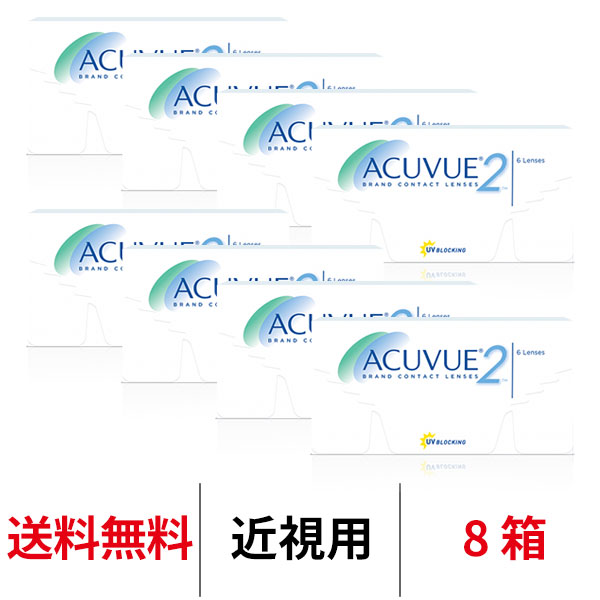 jj 2ウィークアキュビュー 8箱セット 近視用 2週間交換 コンタクトレンズ 送料無料