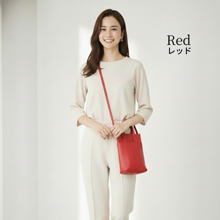 Lafiel ラフィール ドット合皮x帆布ショルダーバッグRC003181100 ミニ