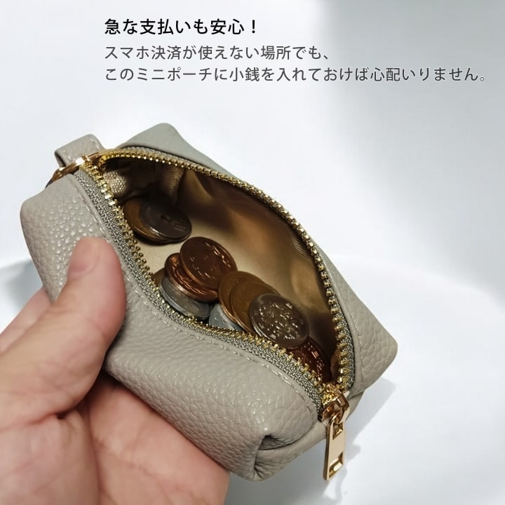 Roots☆ キーリング付き！ 本革レザー・ミニ・ジップポーチ Roots☆ キーリング付き！ 本革レザー・ミニ・ジップポーチ 財布