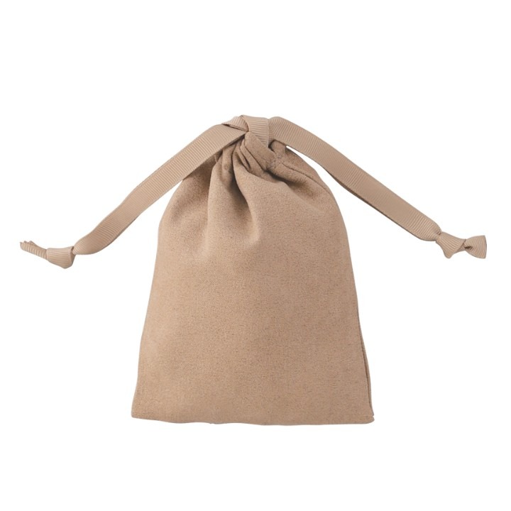 高級スウェード巾着袋 小物収納 巾着ポーチ サテン裏地付き ギフト