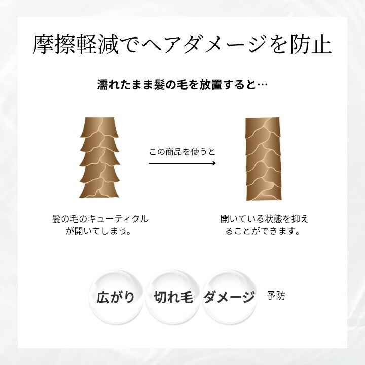 摩擦軽減キューティクル保護枝毛予防イラスト