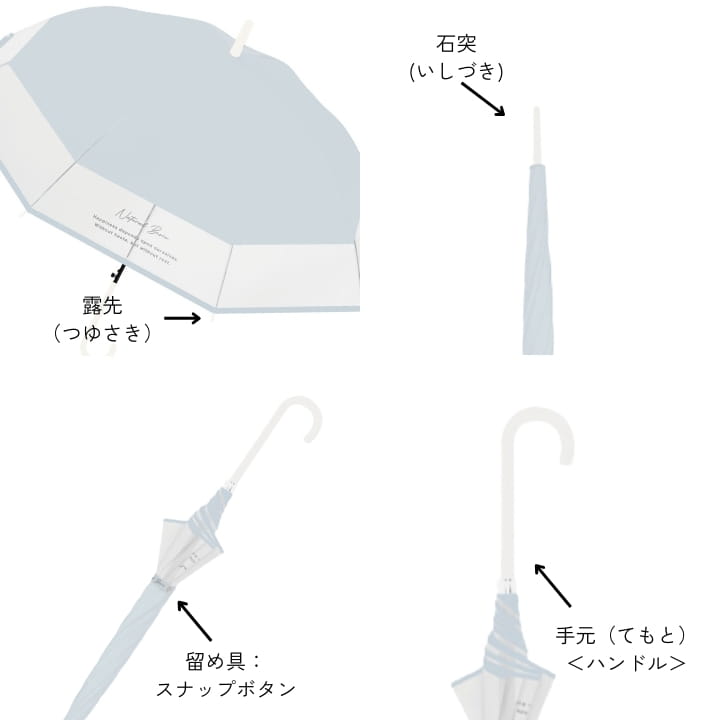 POINT5 ロゴ入り さりげないワンポイント おしゃれ 透明感 カジュアルビニール傘 デザイン