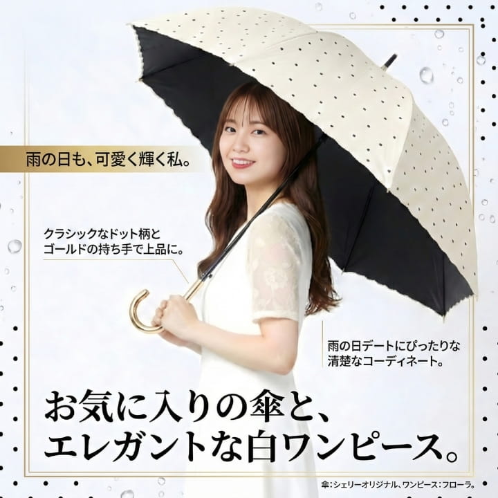 UVカット 晴雨兼用日傘 長傘 レディース ドット柄 ミスティドット 大判