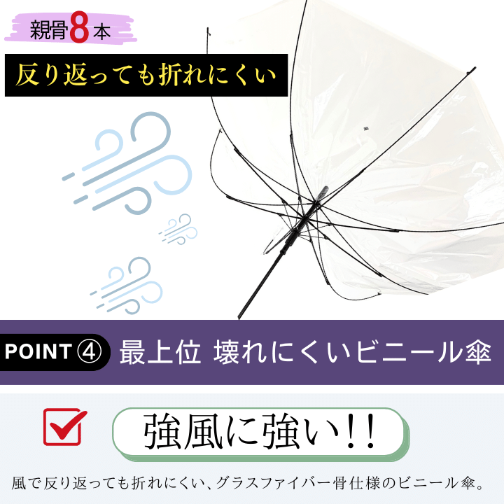 ビニール傘 ビニール傘 65cm 耐風傘 通学用 通勤用