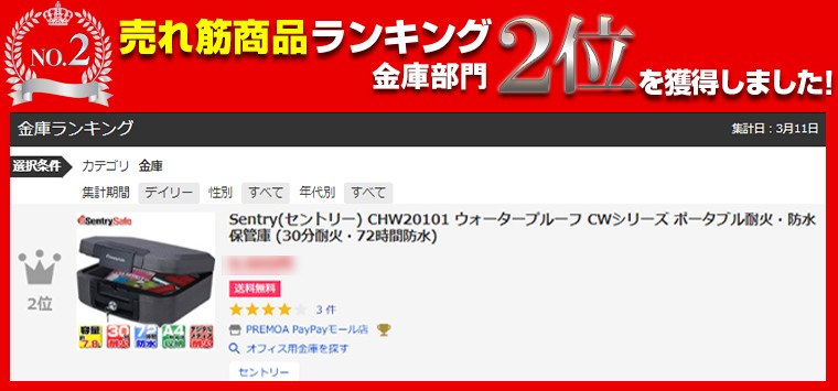 マーケティング Sentry セントリー CHW20101 ウォータープルーフ CWシリーズ ポータブル耐火 防水保管庫 30分耐火 72時間防水  discoversvg.com