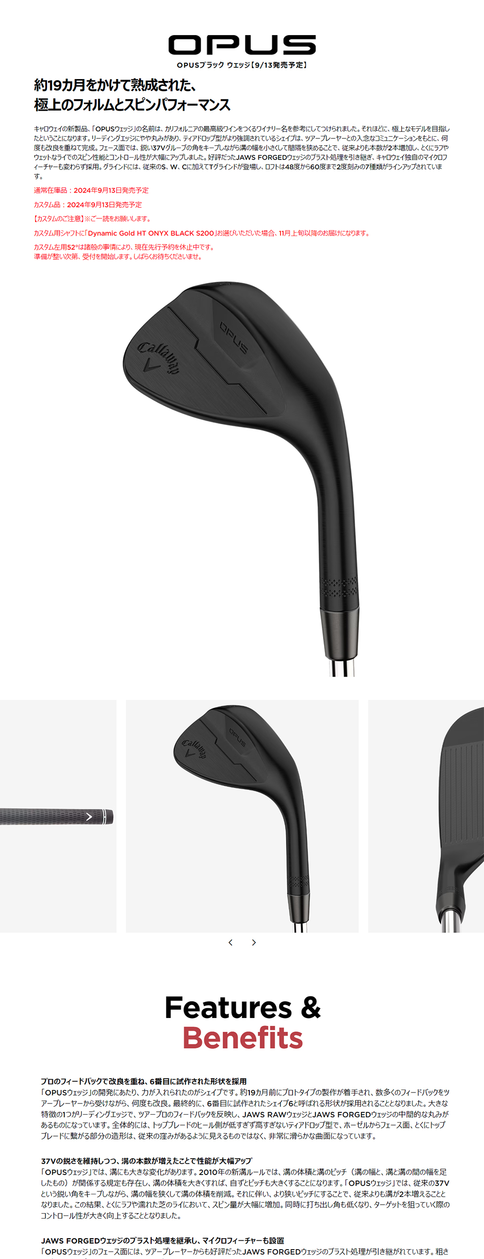 Callaway 日本正規品 キャロウェイ OPUS BLACK(オーパスブラック