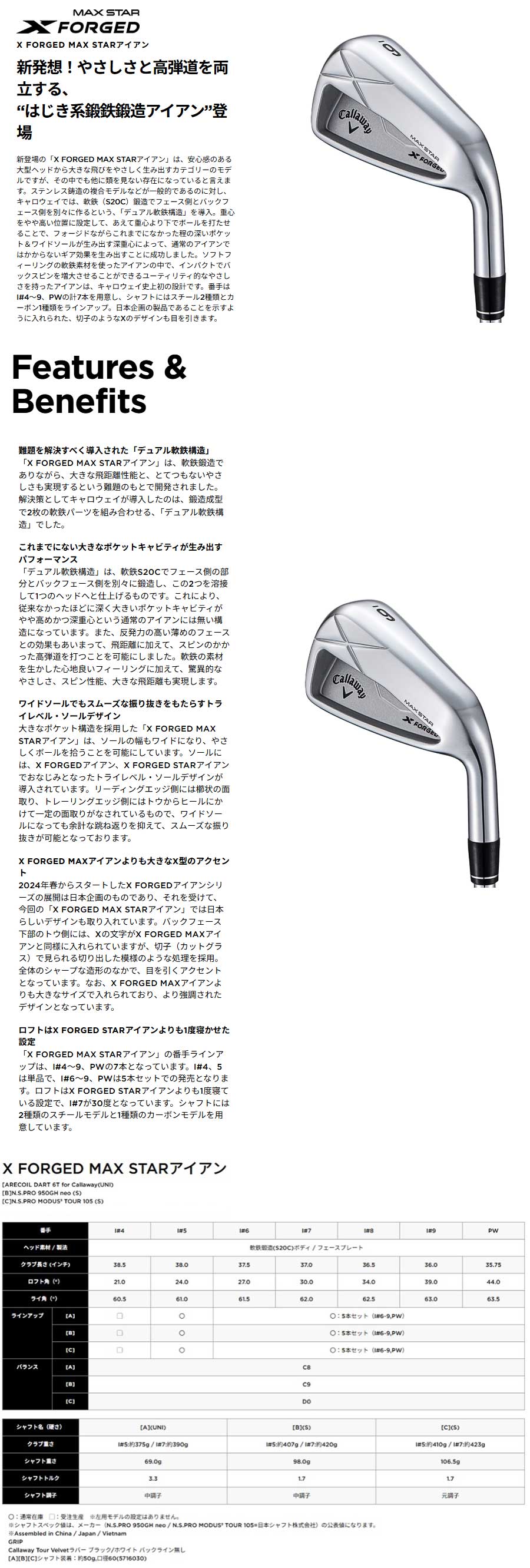 Callaway（キャロウェイ） 日本正規品 X FORGED MAX STAR アイアン