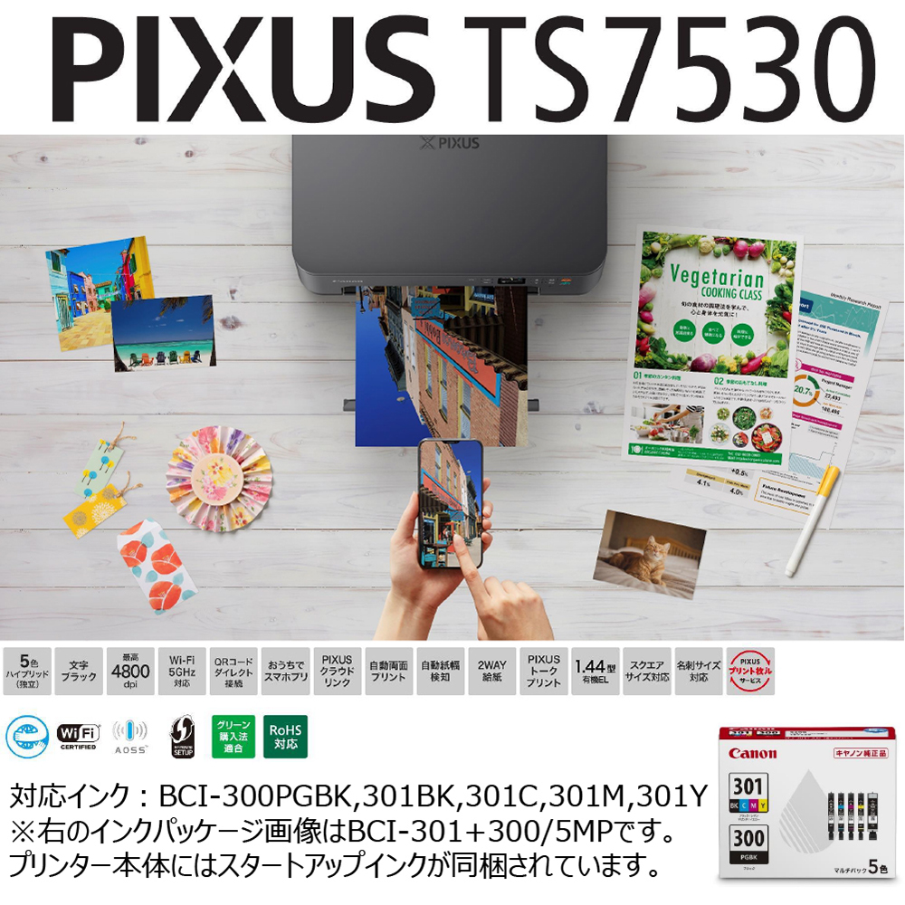 キヤノン（Canon） CANON TS7530BK ブラック PIXUS A4インクジェット