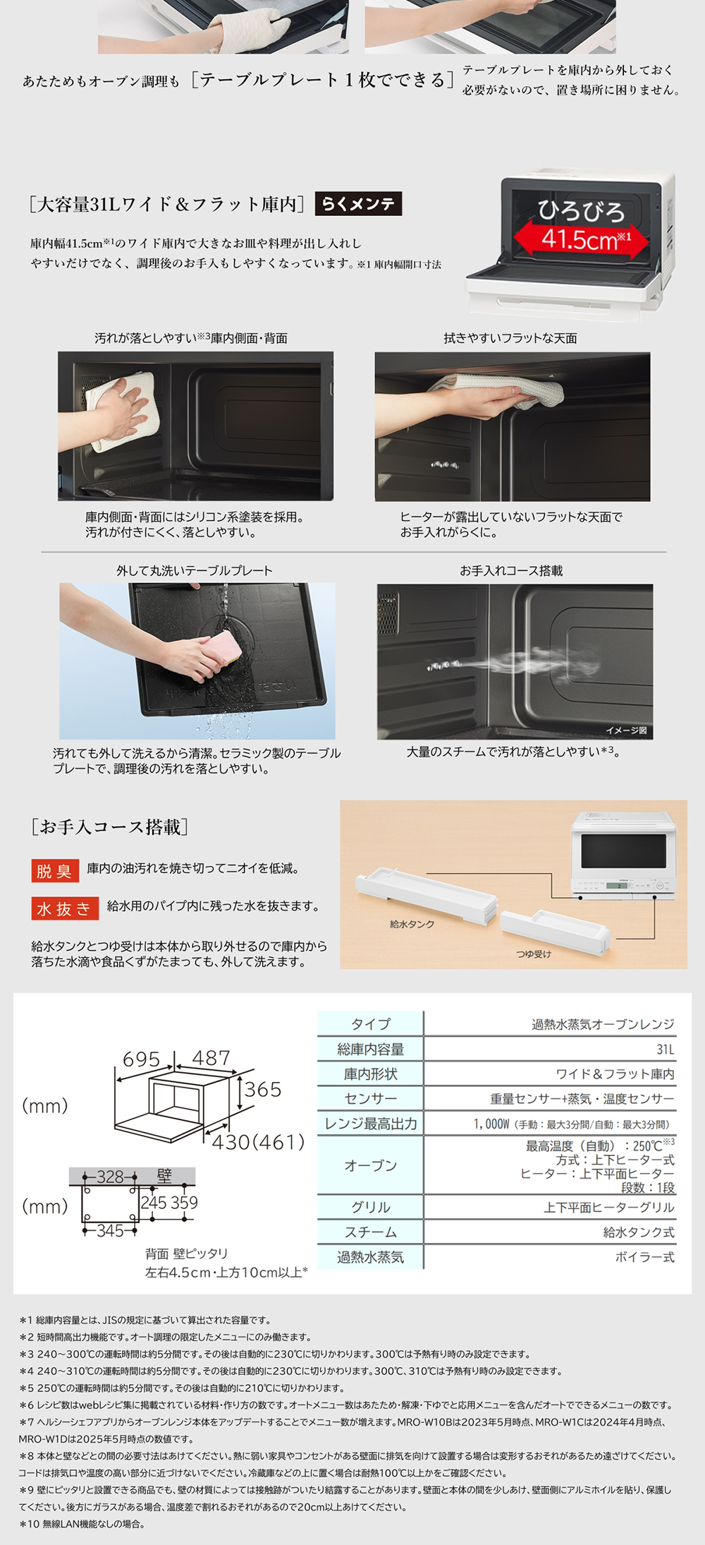 日立（HITACHI） スチームオーブンレンジ 31L ヘルシーシェフ MRO-S8C