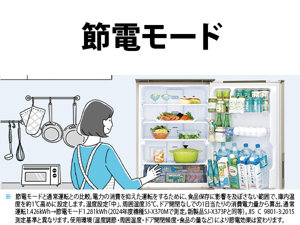 SHARP（シャープ） 冷蔵庫 二人暮らし 374L 300L 大容量 3ドア 両開き