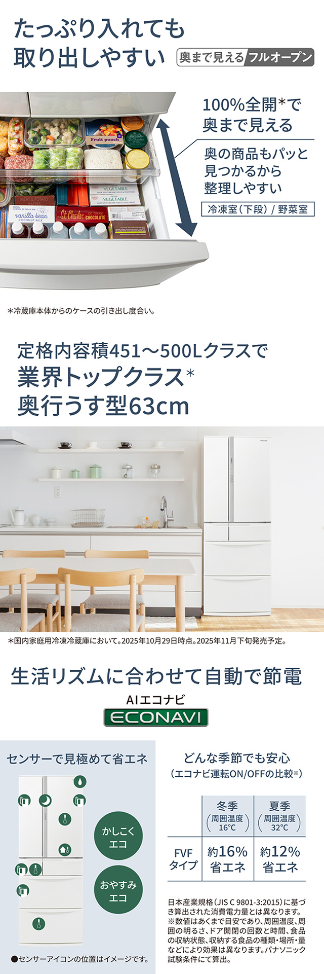 Panasonic（パナソニック） 冷蔵庫 二人暮らし 451L 400L 大容量 6ドア