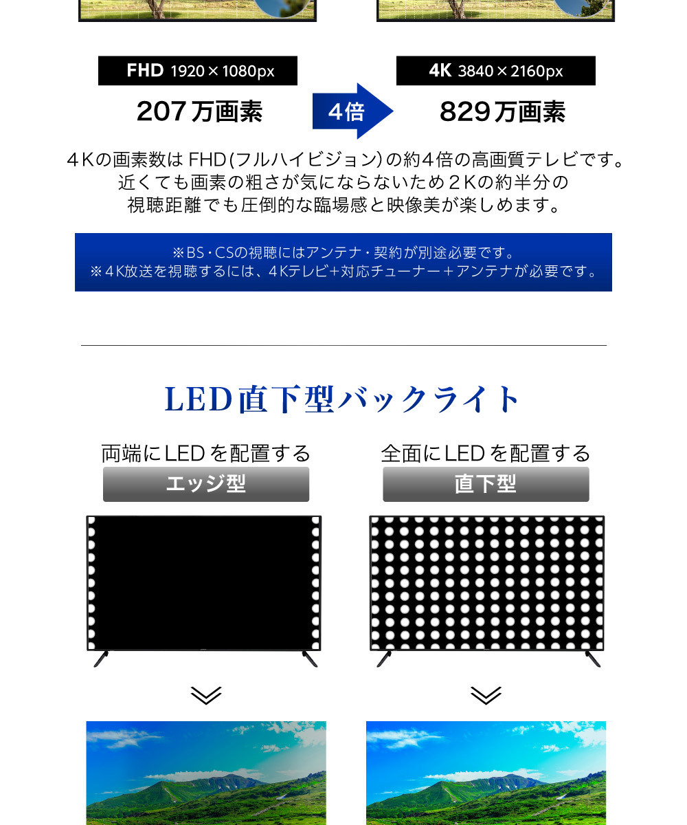 テレビ 65型 4k対応 液晶テレビ 4k ゲームモード 設置無料 外付けhdd録画機能 メーカー1000日保証 代引き不可 Ju65ch01 Maxzen Hdr対応 ダブルチューナー 海外