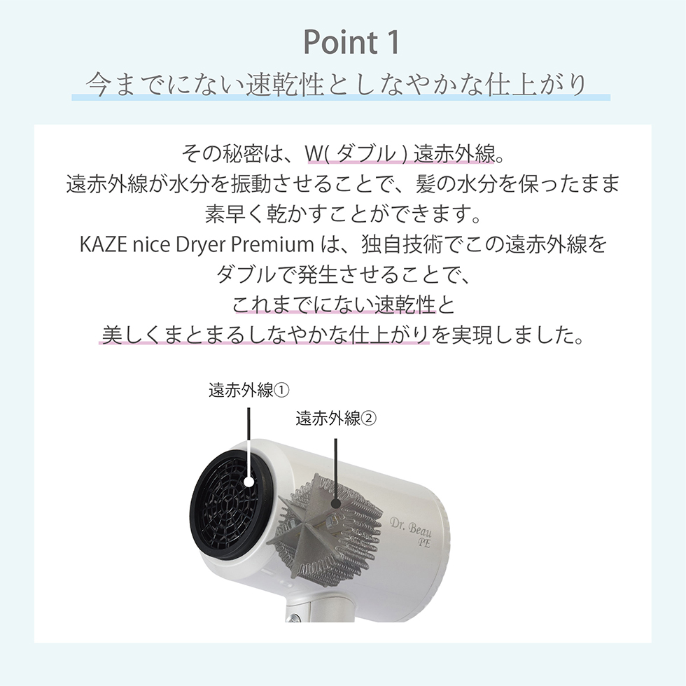 マイナスイオン ドライヤー Dr.Beau KAZE nice Dryer Premium DB-KN506 