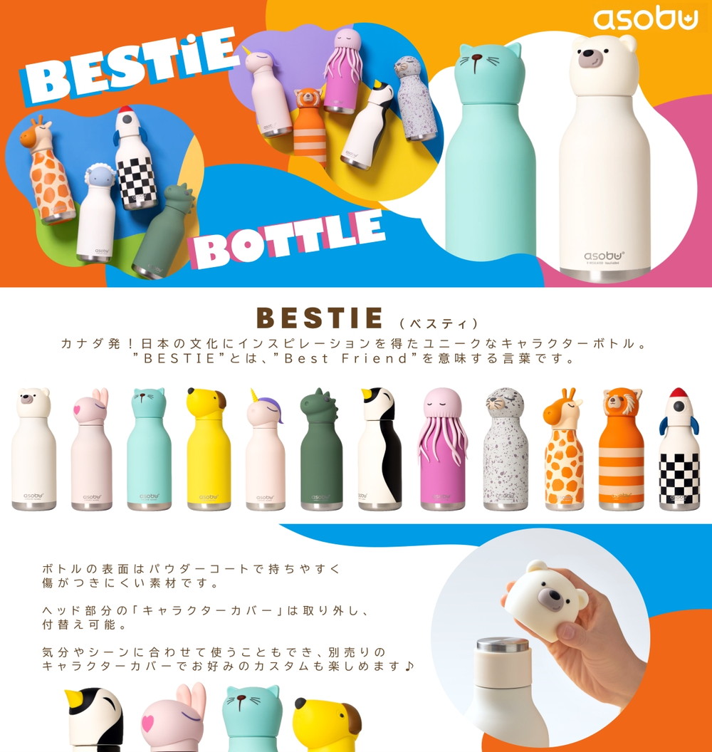 キャラクター デザイン ボトルセット スケーター 六角形 プラスチック マグ 水筒 350ml 直飲み ウォーター