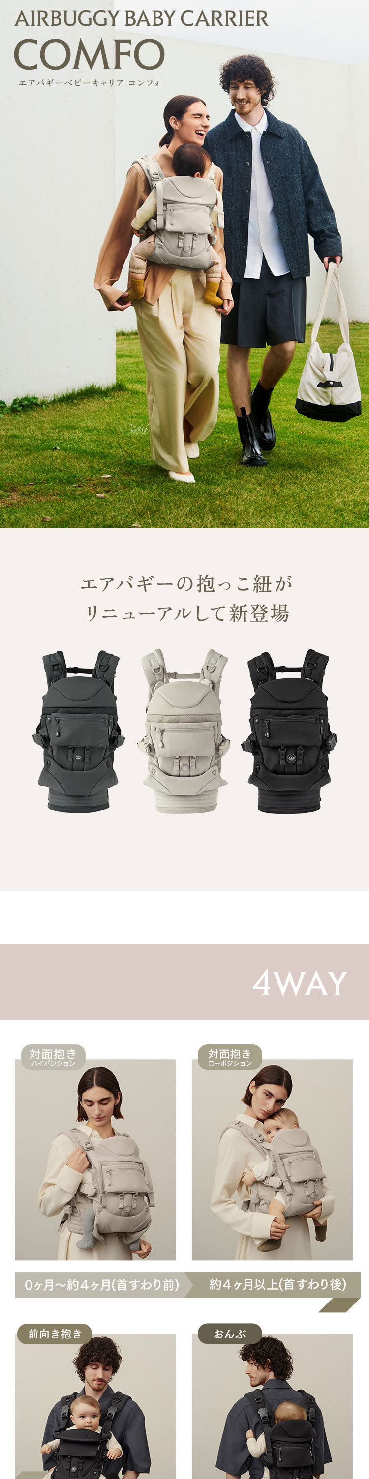AIRBUGGY（エアバギー） ベビーキャリア コンフォ コンプリートセット
