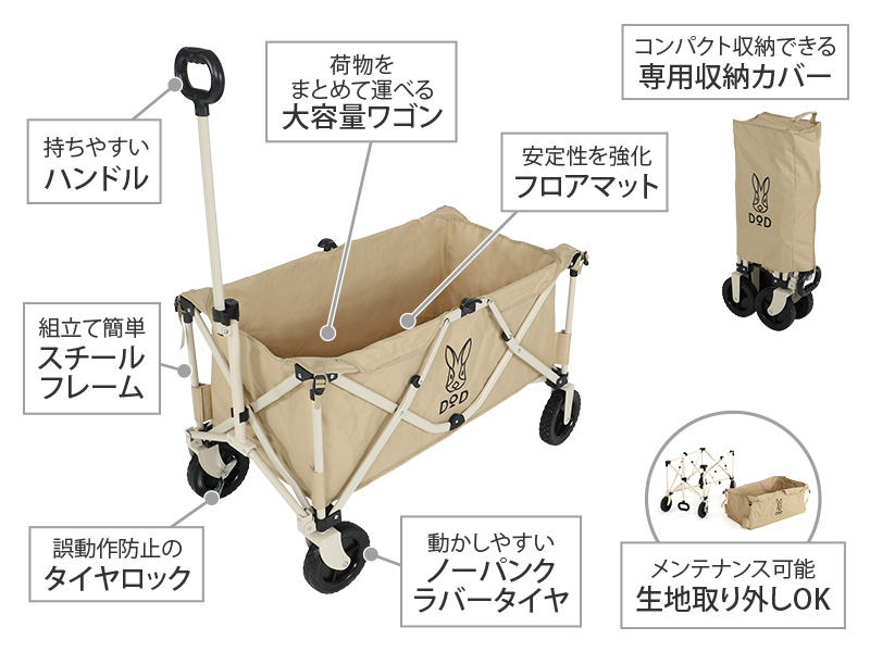 DOD キャリーワゴン フォールディングキャリーワゴン C2-46T dod