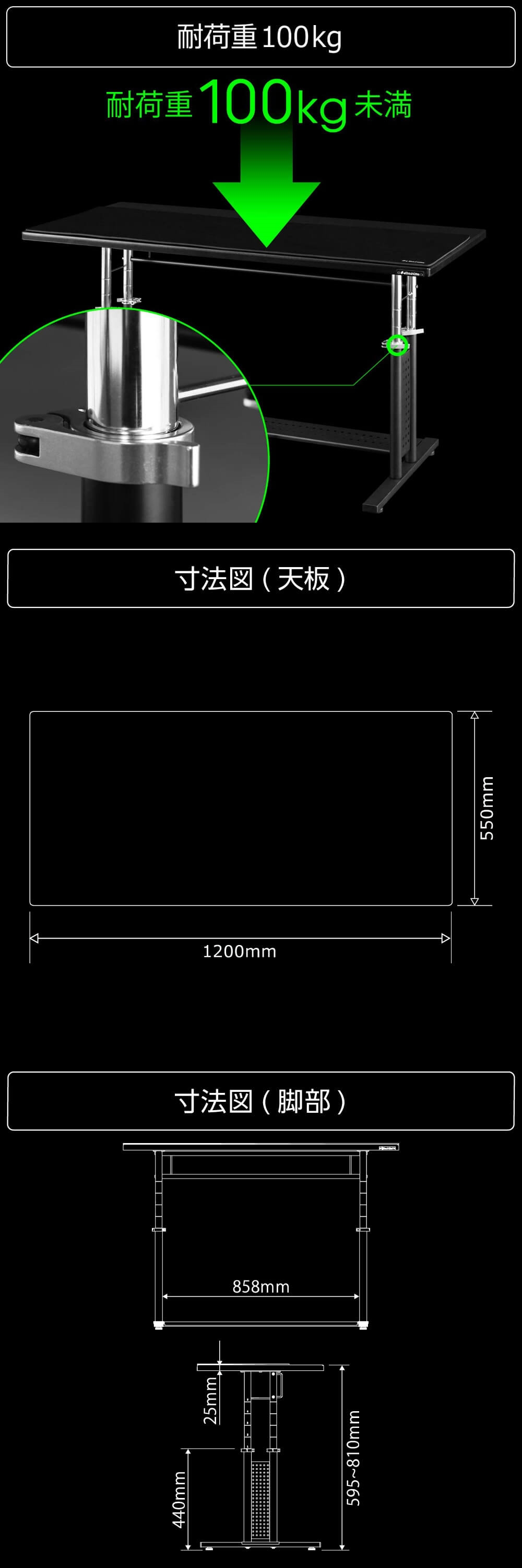 Bauhutte（バウヒュッテ） デスク BHD-1200HDM-BK ブラック ゲーミング