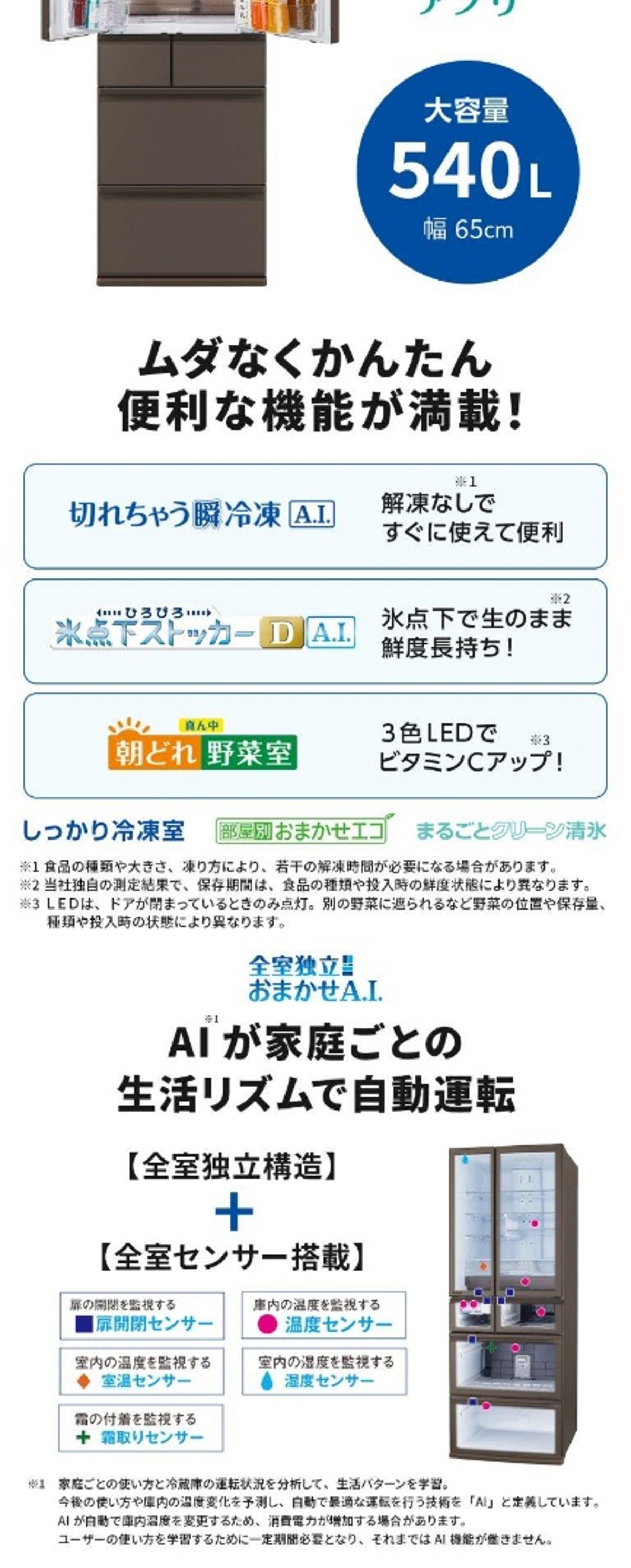 三菱（MITSUBISHI） 冷蔵庫 500L以上 二人暮らし 540L 観音開き
