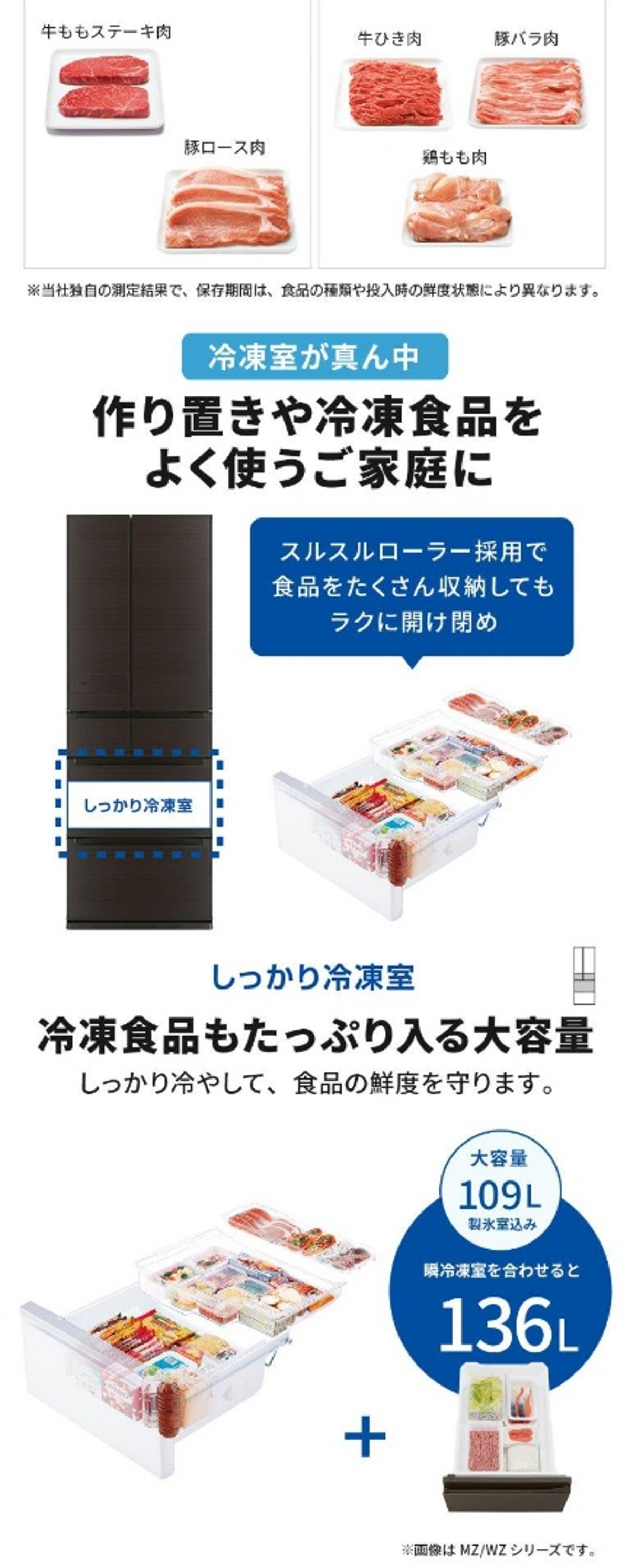 三菱（MITSUBISHI） 冷蔵庫 495L 二人暮らし 6ドア フレンチドア