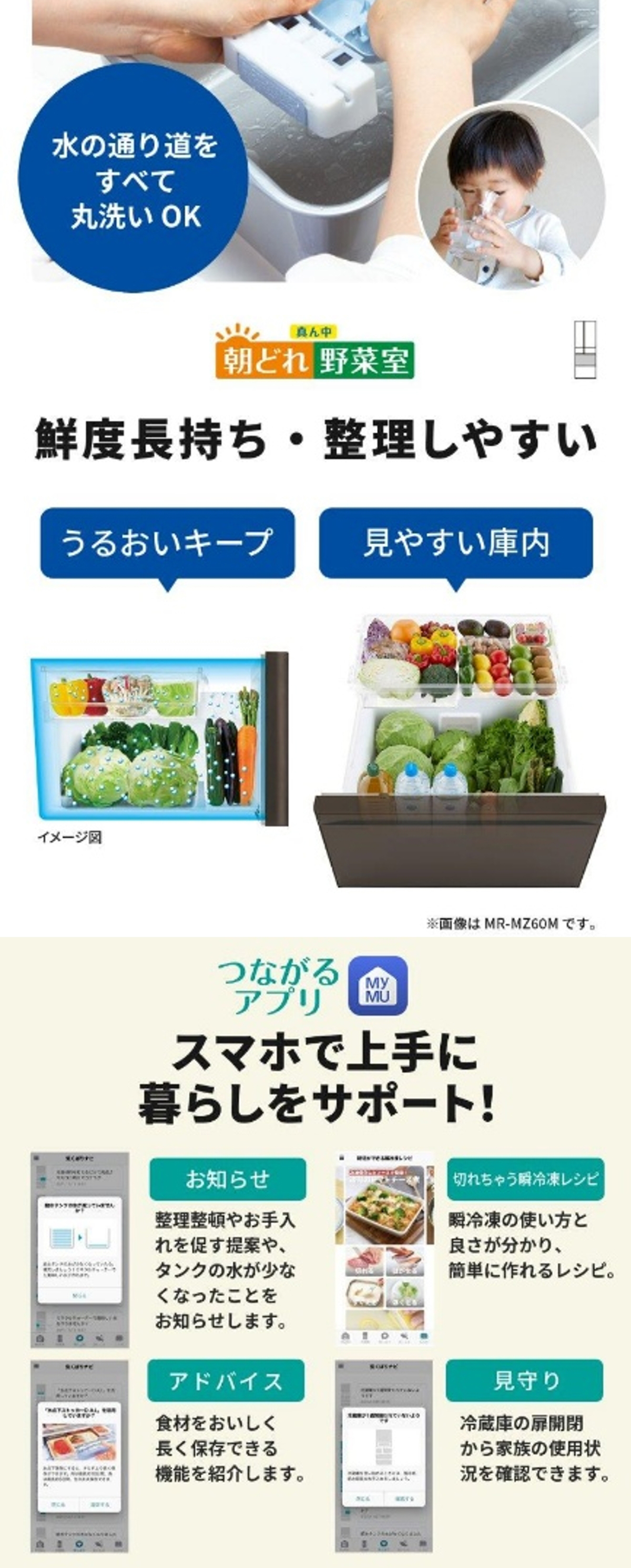 三菱（MITSUBISHI） 冷蔵庫 500L以上 547L 6ドア フレンチドア