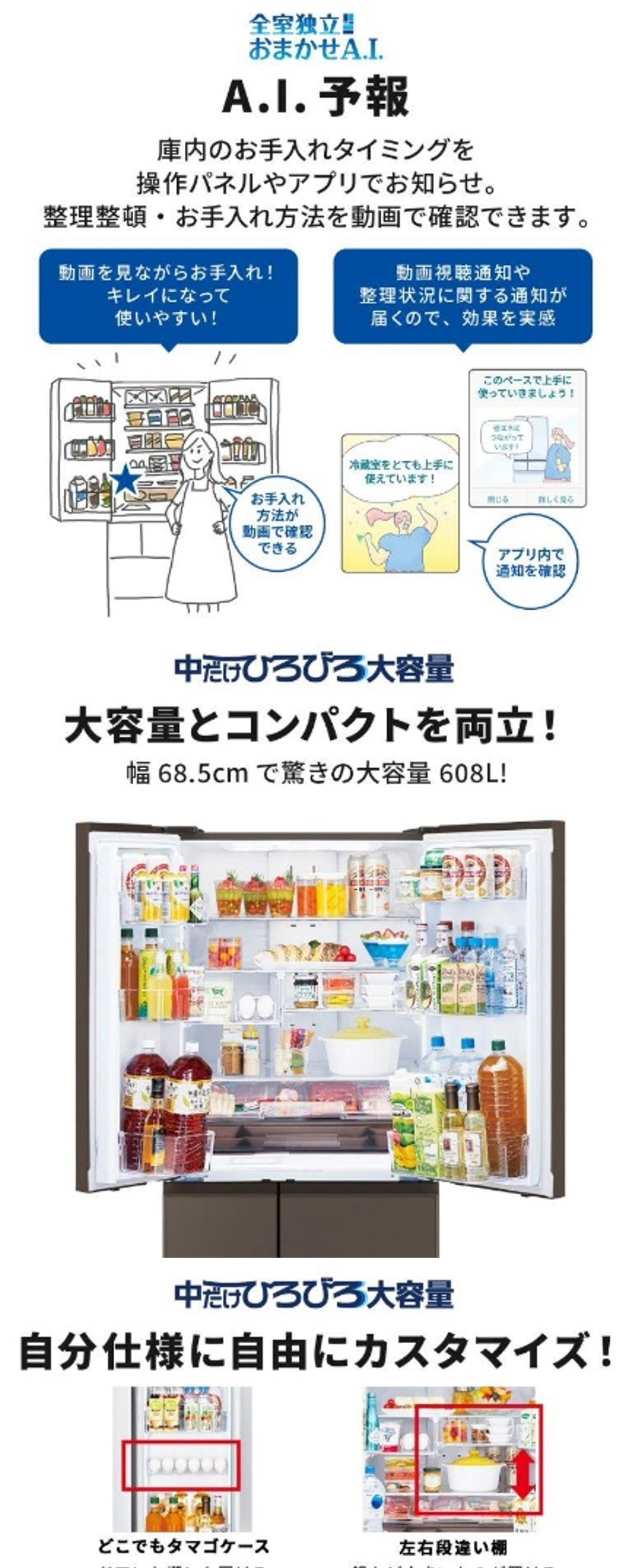 三菱（MITSUBISHI） 冷蔵庫 500L以上 608L 6ドア フレンチドア