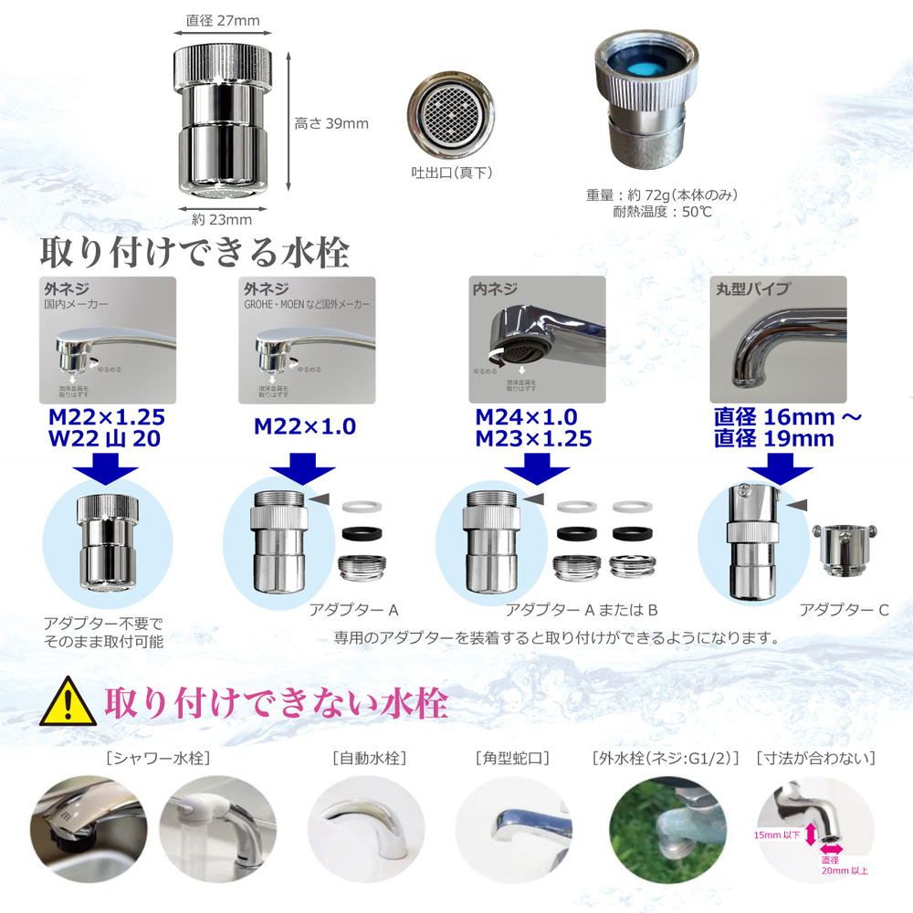 日本電興 ND-NBKS ナノバブル発生キット (キッチン水栓用 